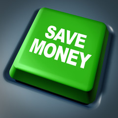 Save Money green button computer key internet savings online