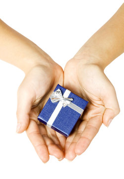 gift in a female hand