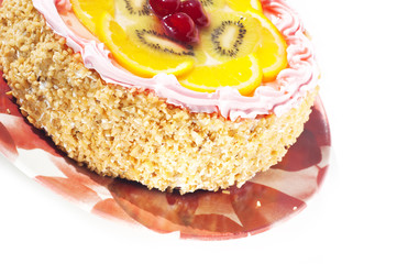 Fruit cake isolated