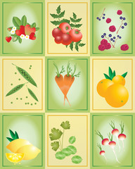 fruit and vegetable tiles