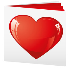Book with heart on top as love brochure, vector
