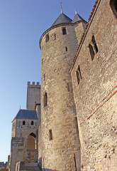 Fototapeta na wymiar fortification de la cité médiévale de Carcassonne