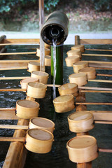 Naklejka premium Waschbrunnen im Meiji-Schrein, Japan