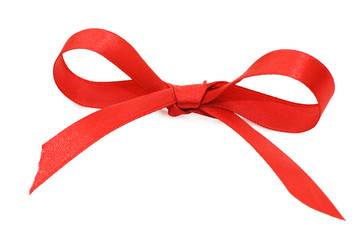 Bow from a red satiny tape