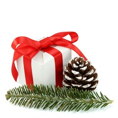 Weihnachtsgeschenk mit Tannenzapfen