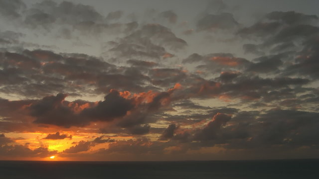 Time lapse sunset over ocean seen from Anguilla in the Caribbean
