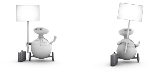 robomases con carteles