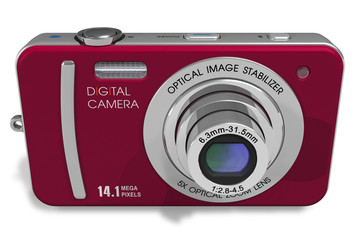 Red compact digital camera