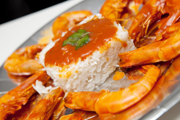 Gambas  à l'armoricaine.