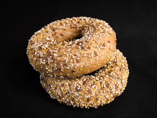 Two Flaxseed Bagels