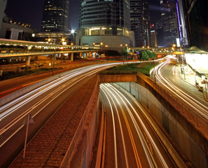 Fototapeta na wymiar Traffic through downtown in Hong Kong