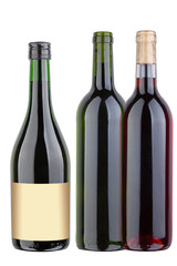 Weinflaschen, freigestellt