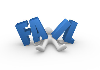 Word fail dropped on a man