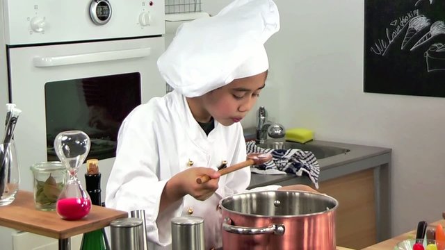 tasting food from the pot