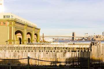 Fototapeta na wymiar old ferry port, Manhattan, New York City, USA