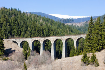 Fototapeta na wymiar railway viaduct near Telgart, Slovakia
