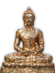 Buddha is covered with golden plate