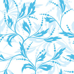 Fototapeta na wymiar vector blue and white floral pattern