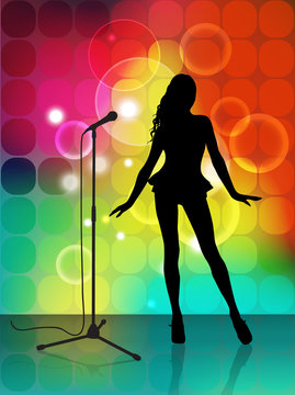 Abstract music background with singer