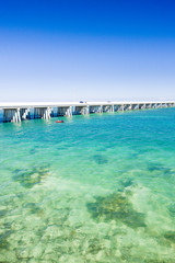 Fototapeta na wymiar road bridge connecting Florida Keys, Florida, USA