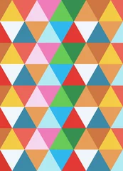 Stickers pour porte Zigzag fond coloré géométrique