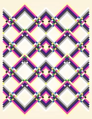 Store enrouleur occultant sans perçage Zigzag fond de couleurs pastel géométriques