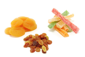 dried apricots, raisins, candied peel