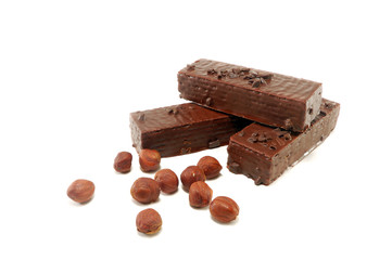 wafers in chocolate with a nut
