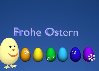 Frohe Ostern mit dem lustigen Küken