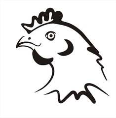 chicken icon in simple black lines