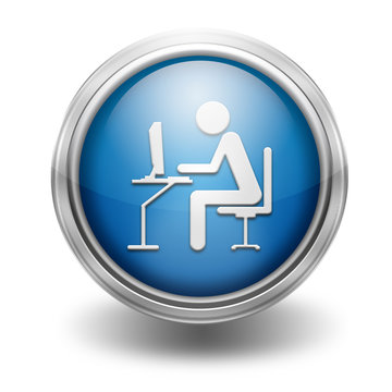 Icono borde metalico usuario ordenador