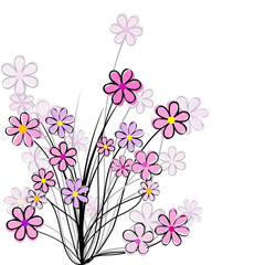 Obraz na płótnie Canvas Floral card with pink flowers