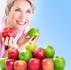Fototapeta na wymiar Woman with apples