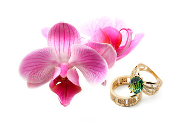 Elegant female jewelry with flowers