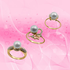 Elegant female jewelry with pearl