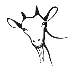 goat icon in simple black lines