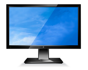 Computer wide flat screen monitor