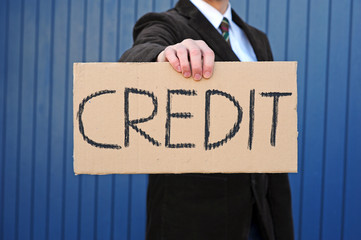 Pappschild „Credit