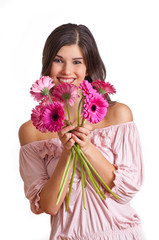 Frauenportrait mit Blumen