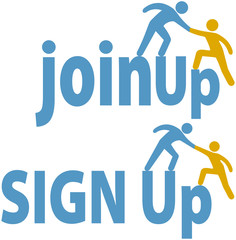 Member helps people sign up join group icon