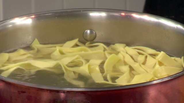 cooking fresh homemade pasta