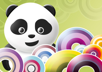 Panda (sfondo multicolore)