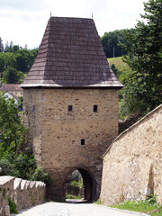 Fototapeta na wymiar Tower of castle Vimperk in Czech republic