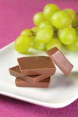 Schokolade und Trauben
