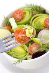 Salad on the fork