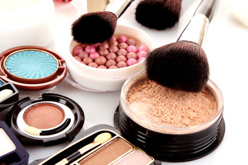 Many professional cosmetics for make up