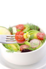 Bit of salad on the fork