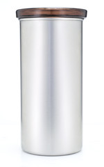 Stainless steel kitchen container isolated