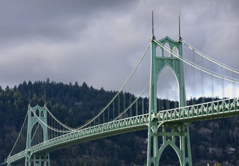 St. John's Bridge in Portland Oregon, USA.