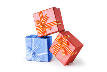 Gift boxes isolated on the white background